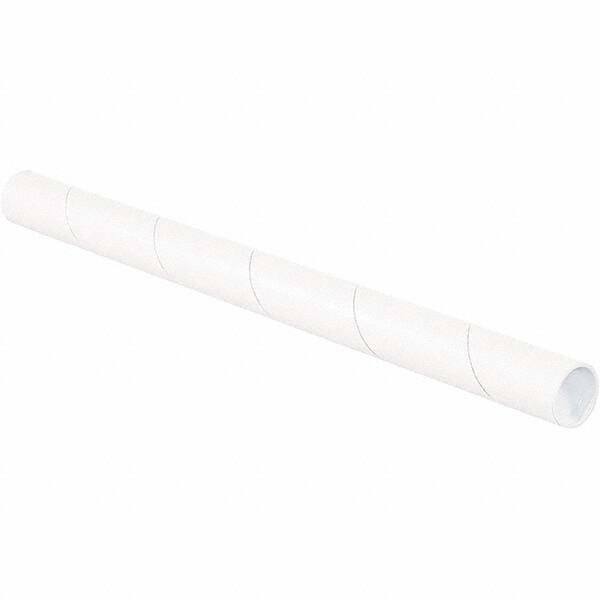 Made in USA - 1-1/2" Diam x 16" Long Round White Mailing Tubes - 1 Wall, White - Makers Industrial Supply