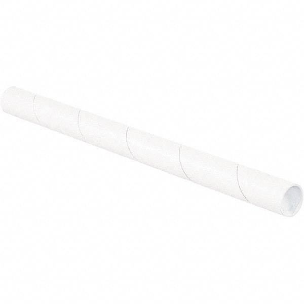 Made in USA - 1-1/2" Diam x 12" Long Round White Mailing Tubes - 1 Wall, White - Makers Industrial Supply