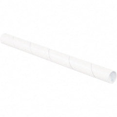 Made in USA - 1-1/2" Diam x 12" Long Round White Mailing Tubes - 1 Wall, White - Makers Industrial Supply