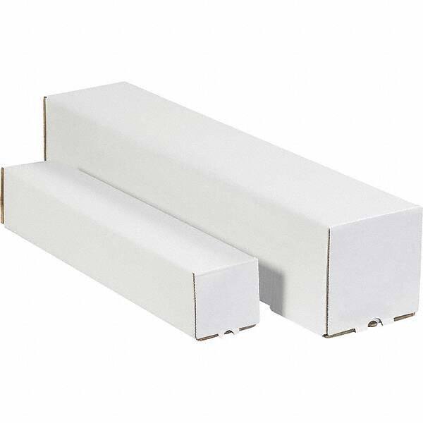 Made in USA - 5" Diam x 18" Long Square Square Mailing Tubes - 1 Wall, White - Makers Industrial Supply