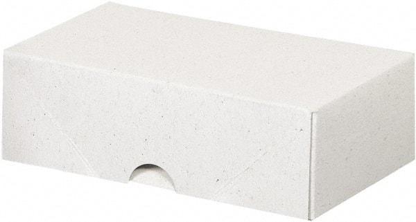 Made in USA - 3-1/2" Wide x 6" Long x 2" High Rectangle Chipboard Box - 1 Wall, White - Makers Industrial Supply