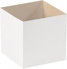 Made in USA - 6" Wide x 6" Long x 6" High Square Chipboard Box - 1 Wall, White - Makers Industrial Supply