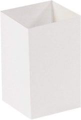 Made in USA - 4" Wide x 4" Long x 6" High Rectangle Chipboard Box - 1 Wall, White - Makers Industrial Supply