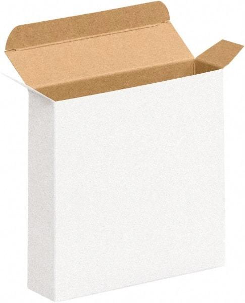 Made in USA - 1" Wide x 5-1/4" Long x 5-1/4" High Rectangle Chipboard Box - 1 Wall, White - Makers Industrial Supply