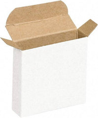 Made in USA - 2-1/4" Wide x 5-1/4" Long x 5-1/4" High Rectangle Chipboard Box - 1 Wall, White - Makers Industrial Supply