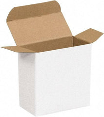 Made in USA - 2" Wide x 3" Long x 3" High Rectangle Chipboard Box - 1 Wall, White - Makers Industrial Supply