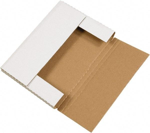 Made in USA - 6-5/8" Wide x 9-5/8" Long x 1-1/4" High Rectangle Crush Proof Mailers - 1 Wall, White - Makers Industrial Supply