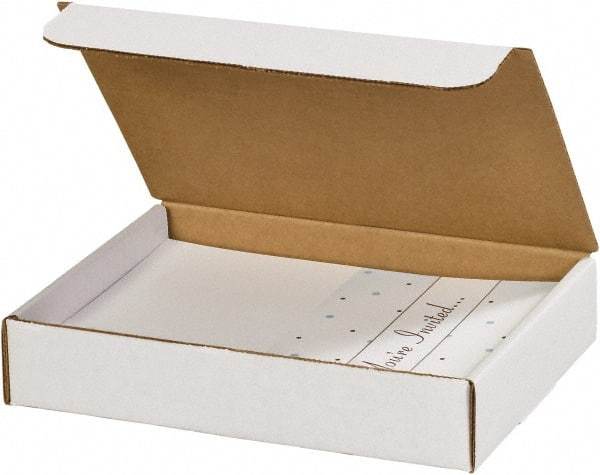 Made in USA - 6-1/2" Wide x 9" Long x 1-3/4" High Rectangle Crush Proof Mailers - 1 Wall, White - Makers Industrial Supply