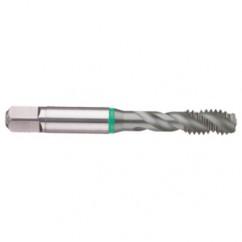 5/8-18 2B 3-Flute Cobalt Green Ring Semi-Bottoming 40 degree Spiral Flute Tap-TiCN - Makers Industrial Supply