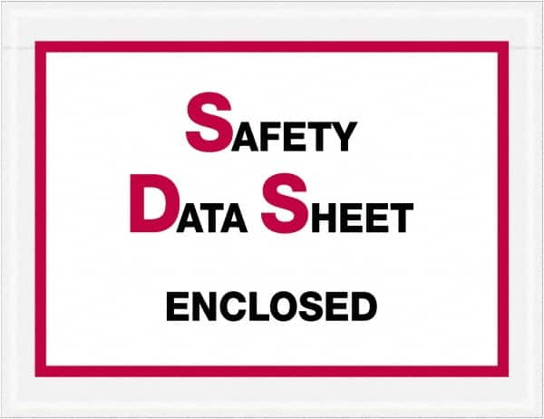 Value Collection - 1,000 Piece, 6-1/2" Long x 5" Wide, Packing List Envelope - Material Safety Data Sheets Enclosed, Printed & Clear - Makers Industrial Supply