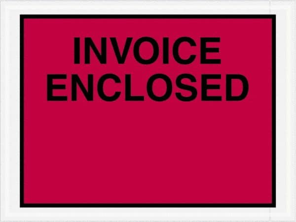 Value Collection - 1,000 Piece, 4-1/2" Long x 6" Wide, Packing List Envelope - Invoice Enclosed, Red - Makers Industrial Supply