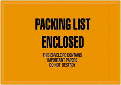 Value Collection - 1,000 Piece, 4-1/2" Long x 6" Wide, Packing List Envelope - Packing List Enclosed, Orange - Makers Industrial Supply