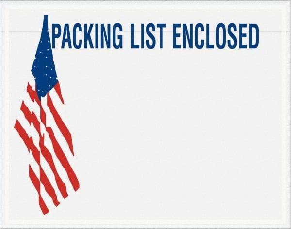 Value Collection - 1,000 Piece, 7" Long x 5-1/2" Wide, Packing List Envelope - Packing List Enclosed, Red, White & Blue - Makers Industrial Supply