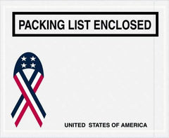 Value Collection - 1,000 Piece, 4-1/2" Long x 5-1/2" Wide, Packing List Envelope - Packing List Enclosed, Red, White & Blue - Makers Industrial Supply