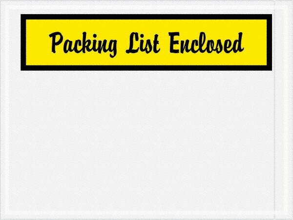 Value Collection - 1,000 Piece, 4-1/2" Long x 6" Wide, Packing List Envelope - Packing List Enclosed, Yellow - Makers Industrial Supply