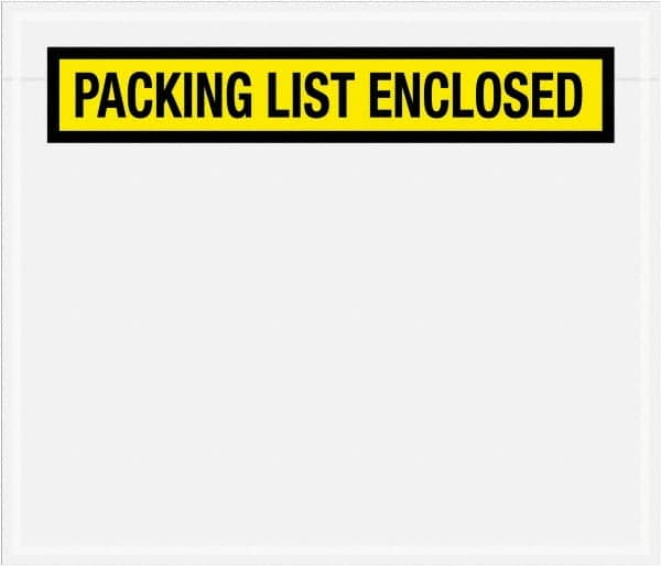 Value Collection - 1,000 Piece, 7" Long x 6" Wide, Packing List Envelope - Packing List Enclosed, Yellow - Makers Industrial Supply