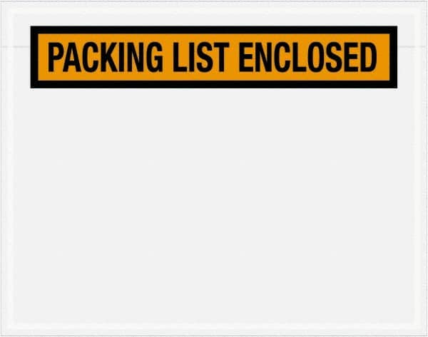 Value Collection - 1,000 Piece, 7" Long x 5-1/2" Wide, Packing List Envelope - Packing List Enclosed, Orange - Makers Industrial Supply