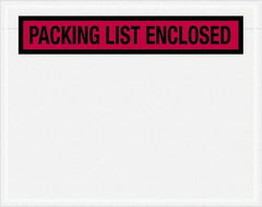 Value Collection - 1,000 Piece, 7" Long x 5-1/2" Wide, Packing List Envelope - Packing List Enclosed, Red - Makers Industrial Supply