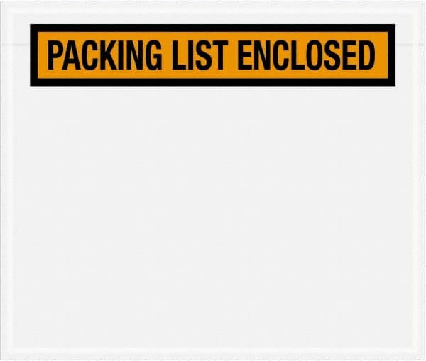 Value Collection - 1,000 Piece, 6-1/2" Long x 5" Wide, Packing List Envelope - Packing List Enclosed, Orange - Makers Industrial Supply