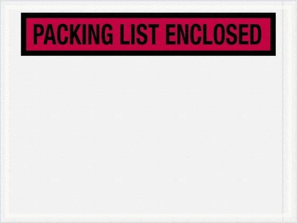 Value Collection - 1,000 Piece, 4-1/2" Long x 6" Wide, Packing List Envelope - Packing List Enclosed, Red - Makers Industrial Supply