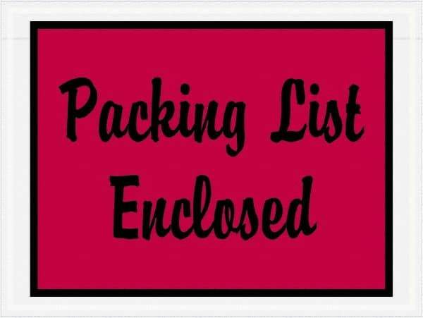 Value Collection - 1,000 Piece, 4-1/2" Long x 6" Wide, Packing List Envelope - Packing List Enclosed, Red - Makers Industrial Supply