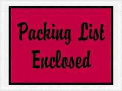 Value Collection - 1,000 Piece, 4-1/2" Long x 6" Wide, Packing List Envelope - Packing List Enclosed, Red - Makers Industrial Supply