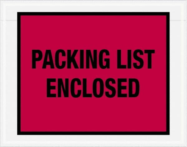 Value Collection - 1,000 Piece, 7" Long x 5-1/2" Wide, Packing List Envelope - Packing List Enclosed, Red - Makers Industrial Supply