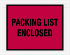 Value Collection - 1,000 Piece, 7" Long x 5-1/2" Wide, Packing List Envelope - Packing List Enclosed, Red - Makers Industrial Supply