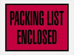 Value Collection - 1,000 Piece, 4-1/2" Long x 6" Wide, Packing List Envelope - Packing List Enclosed, Red - Makers Industrial Supply