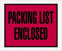 Value Collection - 1,000 Piece, 4-1/2" Long x 5-1/2" Wide, Packing List Envelope - Packing List Enclosed, Red - Makers Industrial Supply