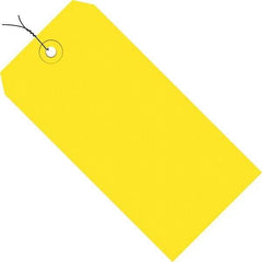 Made in USA - 6-1/4" High x 3-1/8" Long, Safety & Facility Blank Tag - Yellow Cardstock - Makers Industrial Supply