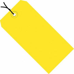 Made in USA - 5-3/4" High x 2-7/8" Long, Safety & Facility Blank Tag - Yellow Cardstock - Makers Industrial Supply