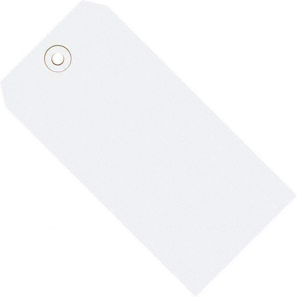 Made in USA - 6-1/4" High x 3-1/8" Long, Safety & Facility Blank Tag - White Cardstock - Makers Industrial Supply