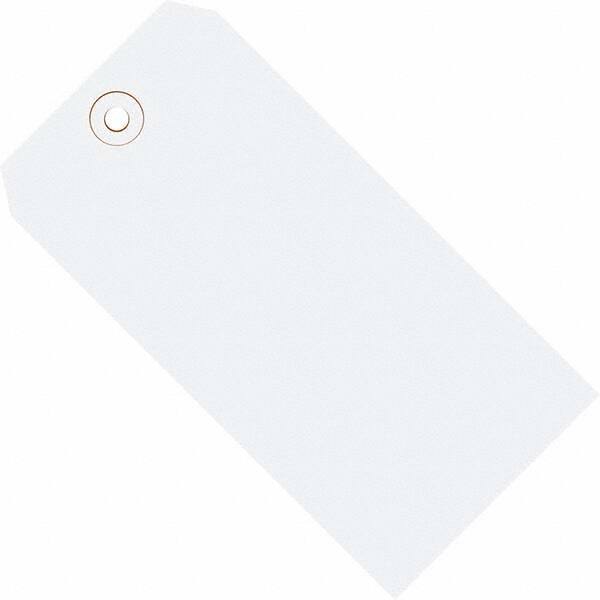 Made in USA - 5-1/4" High x 2-5/8" Long, Safety & Facility Blank Tag - White Cardstock - Makers Industrial Supply