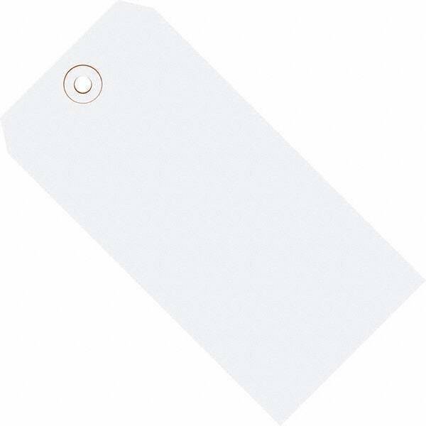 Made in USA - 4-1/4" High x 2-1/8" Long, Safety & Facility Blank Tag - White Cardstock - Makers Industrial Supply