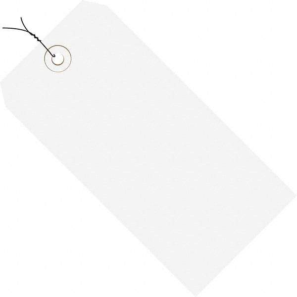 Made in USA - 5-1/4" High x 2-5/8" Long, Safety & Facility Blank Tag - White Cardstock - Makers Industrial Supply