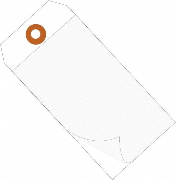 Made in USA - 4-3/4" High x 2-3/8" Long, Safety & Facility Blank Tag - White Vinyl - Makers Industrial Supply