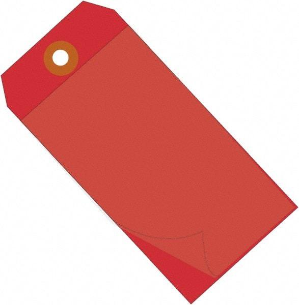 Made in USA - 6-1/4" High x 3-1/8" Long, Safety & Facility Blank Tag - Red Vinyl - Makers Industrial Supply