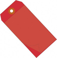 Made in USA - 4-3/4" High x 2-3/8" Long, Safety & Facility Blank Tag - Red Vinyl - Makers Industrial Supply