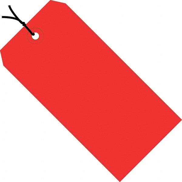 Made in USA - 5-3/4" High x 2-7/8" Long, Safety & Facility Blank Tag - Red Cardstock - Makers Industrial Supply