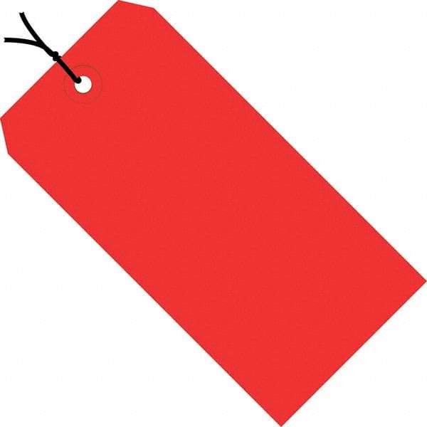 Made in USA - 3-3/4" High x 1-7/8" Long, Safety & Facility Blank Tag - Red Cardstock - Makers Industrial Supply