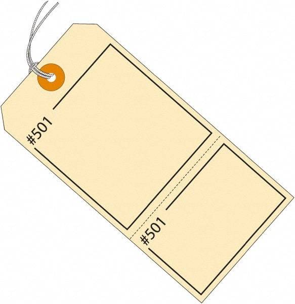 Made in USA - 4-3/4" High x 2-3/8" Long, Numbered, English Safety & Facility Retail Tag - Manila Cardstock - Makers Industrial Supply