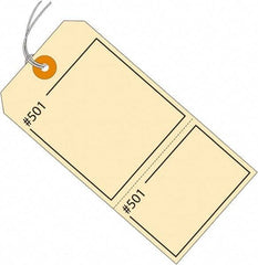 Made in USA - 4-3/4" High x 2-3/8" Long, Numbered, English Safety & Facility Retail Tag - Manila Cardstock - Makers Industrial Supply