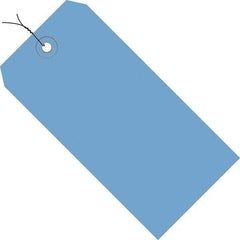 Made in USA - 8" High x 4" Long, Safety & Facility Blank Tag - Dark Blue Cardstock - Makers Industrial Supply