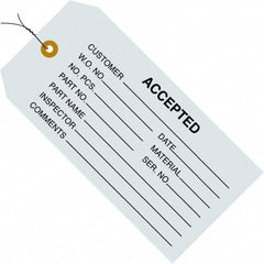 Made in USA - 4-3/4" High x 2-3/8" Long, ACCEPTED, English Safety & Facility Inspection Tag - Blue Cardstock - Makers Industrial Supply