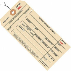 Made in USA - 6-1/4" High x 3-1/8" Long, Inventory, English Safety & Facility Numbered Tag - Manila Cardstock - Makers Industrial Supply