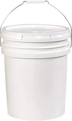 Made in USA - 5 Gal White Cylinder Metal Pail - 13-3/8" High - Makers Industrial Supply