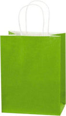 Made in USA - Kraft Grocery Bag - 8 x 4-1/2 x 10-1/4, Citrus Green - Makers Industrial Supply