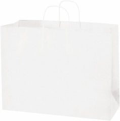 Made in USA - Kraft Grocery Bag - 16 x 6 x 12, White - Makers Industrial Supply