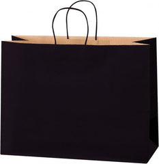 Made in USA - Kraft Grocery Bag - 16 x 6 x 12, Black - Makers Industrial Supply